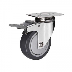 5'' PU stainless steel caster