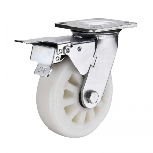 nylon caster wheel with double brakes