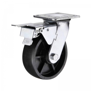 plastic swivel caster wheel with double brakes