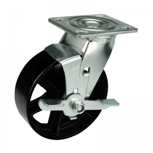 cast iron caster wheel with side brake