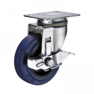 rubber caster wheel with side brake