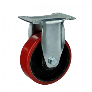 cast iron core PU rigid caster wheel