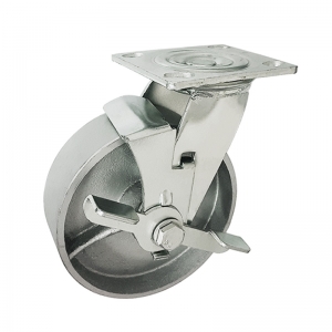 Silver Caster Wheel With Side Brake