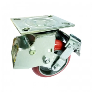 swivel shock absorber caster wheel with brake