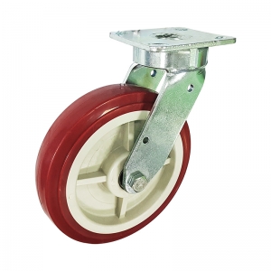 kingpinless PU swivel caster wheel