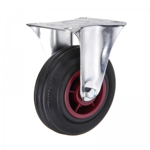 Industrial plastic core rubber rigid caster wheel