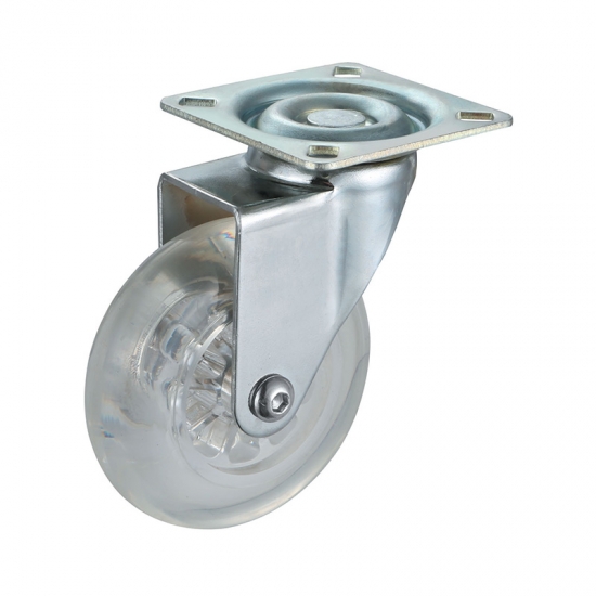 Stem transparent caster wheels lock
