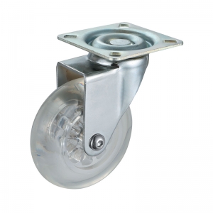 Light duty transparent PU caster wheel