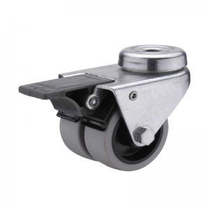 TPR bolt hole twin-wheel caster locks