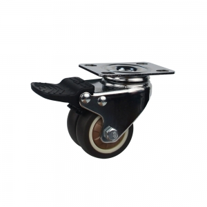 Light duty swivel brown TPR caster wheel with brake