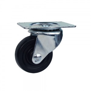 Low profile rubber swivel caster wheel