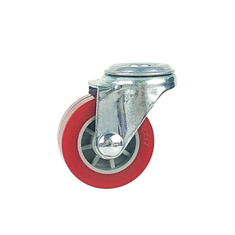 Light duty bolt hole swivel lock caster wheel