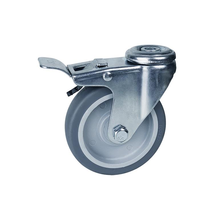 4 inch bolt hole swivel TPR casters