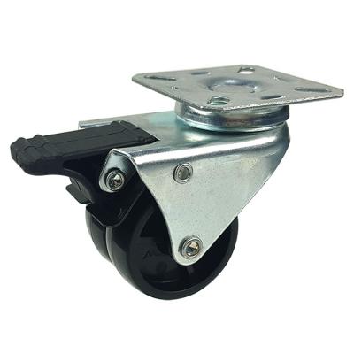 plasitc twin-wheel caster with brakes