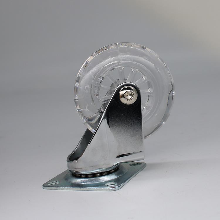 Light duty transparent PU caster wheel bolt