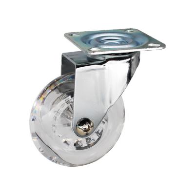 Light duty transparent PU caster wheel