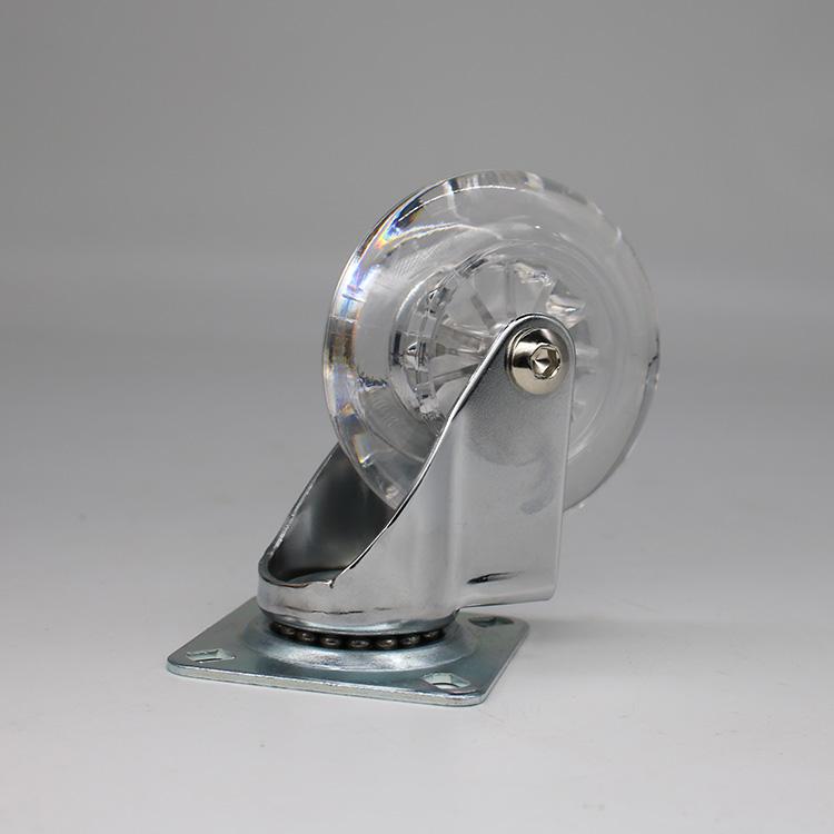Light duty transparent PU caster wheel bolt