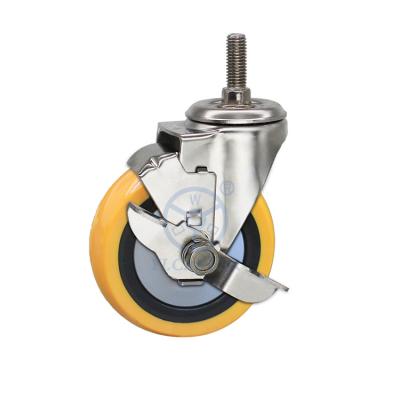 Threaded stem 4 stainless steel pu casters