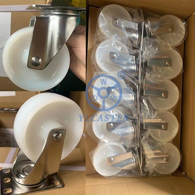 top plate stainless steel nylon casters