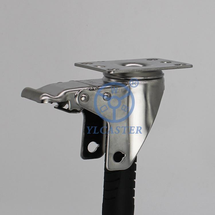 3inch Top Plate Economy Stainless Steel Total Brake Caster Frames