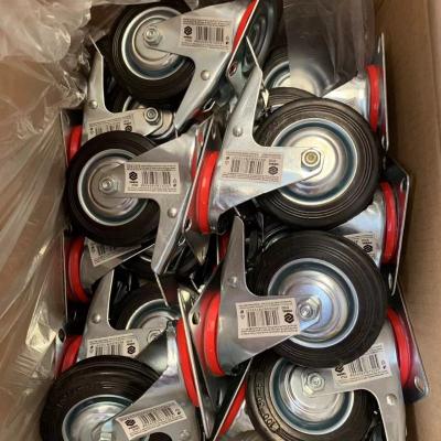 Black rubber metal core caster Wholesale Caster Wheels Rubber