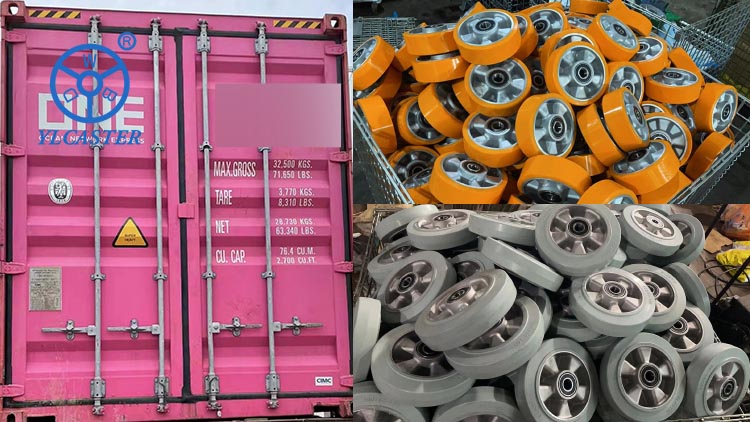Las ruedas de poliuretano con núcleo de aluminio y las ruedas de caucho con núcleo de aluminio se envían a Chile
